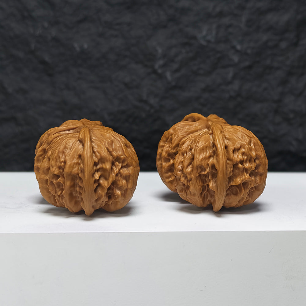 "Wild Wolf Butterfly Conjoined" Ye Lang Hu Die Lian Ti YX-E-191939 Collector Wenwan Walnuts Pair | 51.0mm x 40.0mm | YX-E-191939