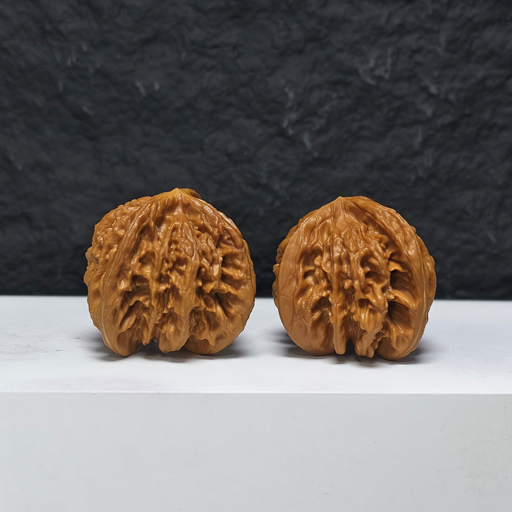 "Xiayunling Three-Ridge Dun" Xia Yun Ling San Leng Ding YX-E-192940 Collector Wenwan Walnuts Pair | 44.0mm x 44.0mm | YX-E-192940