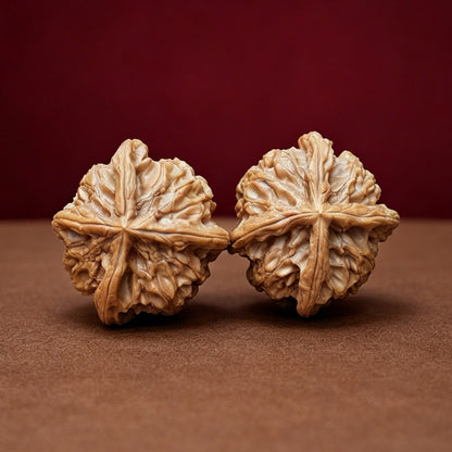 The "Imperial Jade Seal 4-Ridge X-Men" (Yu Xi Si Leng X Zhan Jing) Rare Genetic Mutation Symmetrical Pair | 41.0mm x 43.0mm | YX-E-049528