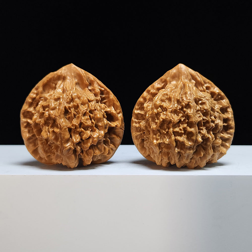 The "Kylin Texture Concave-Base Peach Heart" (Qi Lin Wen Tao Xin Ao Di) Exhibition-Grade Masterpiece Pair | 50.0mm x 42.0mm | SZ-S-028445