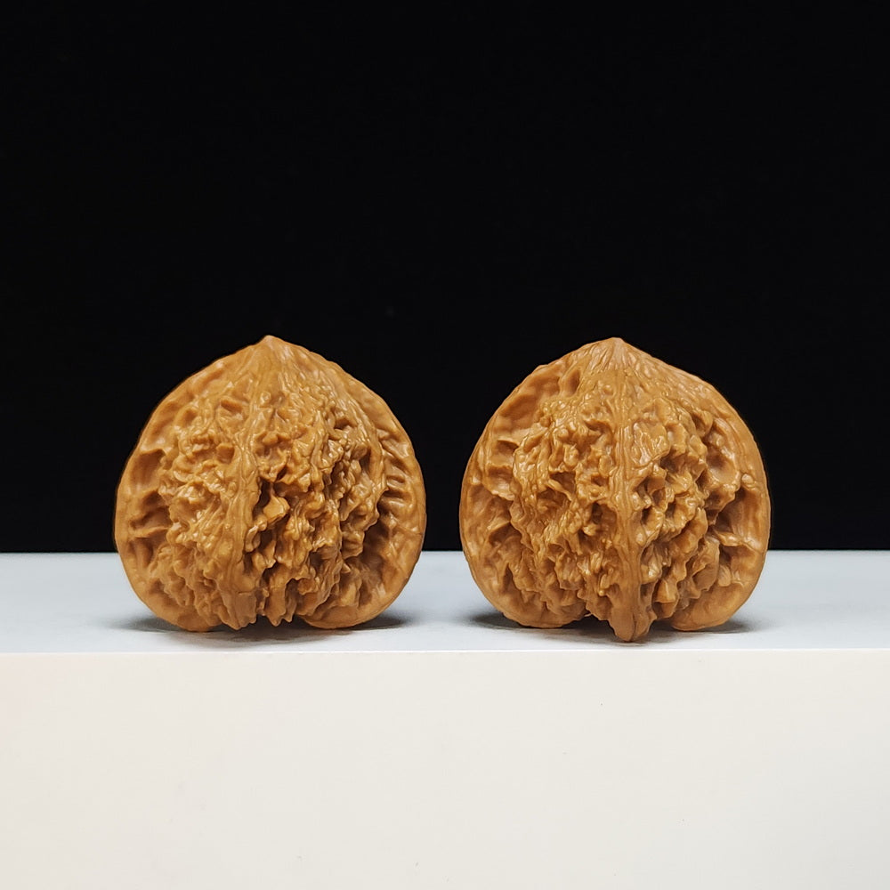 The "Concave-Base Peach Heart Tiger Head King" (Tao Xin Ao Di Hutou Wang) Investment-Grade Symmetrical Pair | 42.0mm x 40.0mm | HT-S-003478