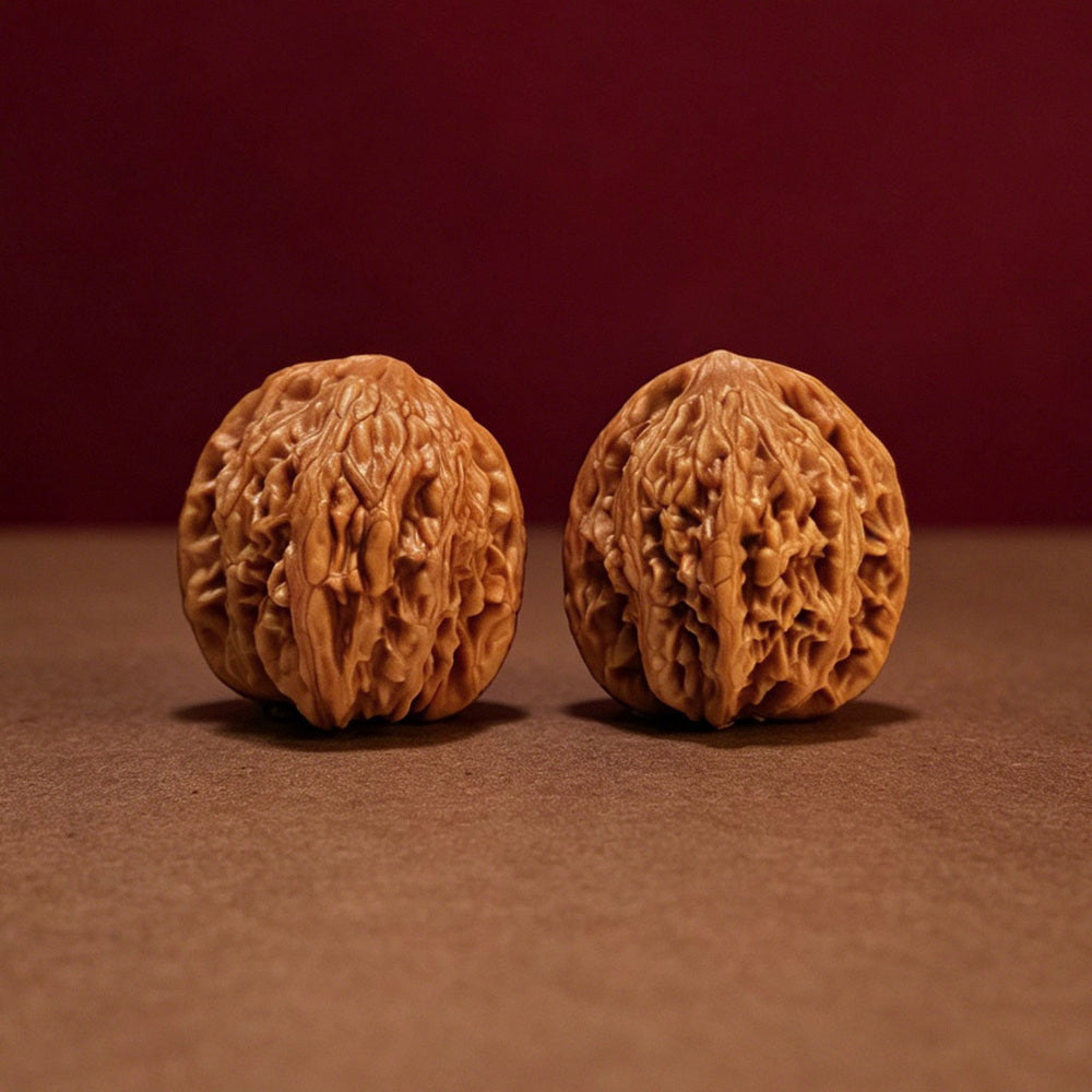 The "Wheat Ear Tiger Head Pocket Play" (Mai Sui Hu Tou Shou Nian) Premium Symmetrical Pair | 35.0mm x 34.0mm | HT-AA-009663