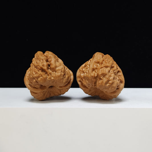 The "Triangular Peach Heart Concave Base Toad Head" Gallery-Tier Symmetrical Masterpiece Pair | 40.0mm x 42.0mm | SZ-SSS-013810