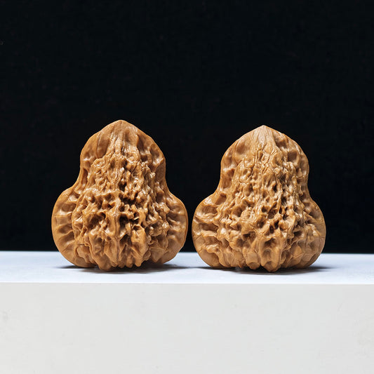 The "Qilin-Grained Grand Gourd" Qi Lin Wen Da Hu Lu Exotic Collector Pair | Rare Form Tier | 48.0mm x 44.0mm | YX-E-134838