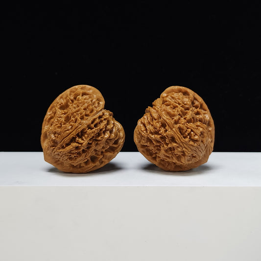 The "Peach Heart Nanshan Stone Angel Wing" SSS-Grade Symmetrical Wing Master Pair | Rare Sculptural Specimen & Premium Collection | 44.0mm x 45.0mm | NJS-SSS-001516
