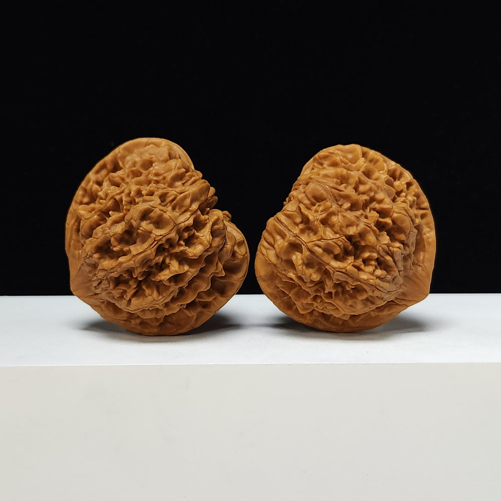 The "Kylin Pattern Concave Base Peach Heart" Gallery-Tier Symmetrical Masterpiece Pair | 52.0mm x 48.0mm | SZ-SSS-008814