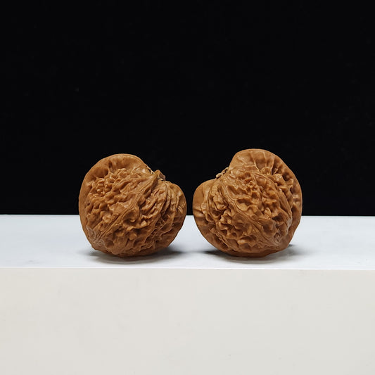 The "Spherical Peach Heart Golden Gentleman Mini Pair" S-Grade Pocket Hand Twist | Compact Curio & Daily Portable Play Specimen | 35.0mm x 34.0mm | GM-S-011517