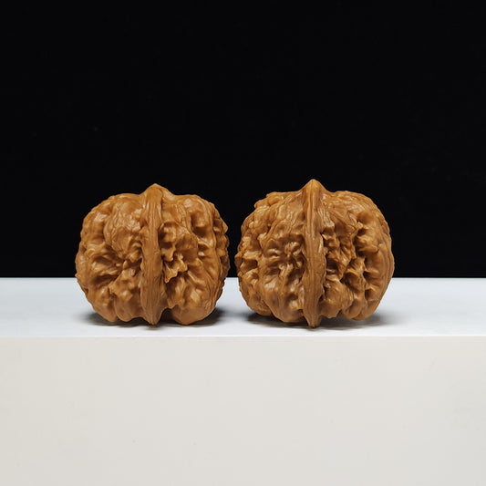 The "Pinggu Square" S-Grade Angular Block Master Pair | Distinctive Geometric Specimen & Hand Play Collection | 36.0mm x 42.0mm | SZ-S-038512