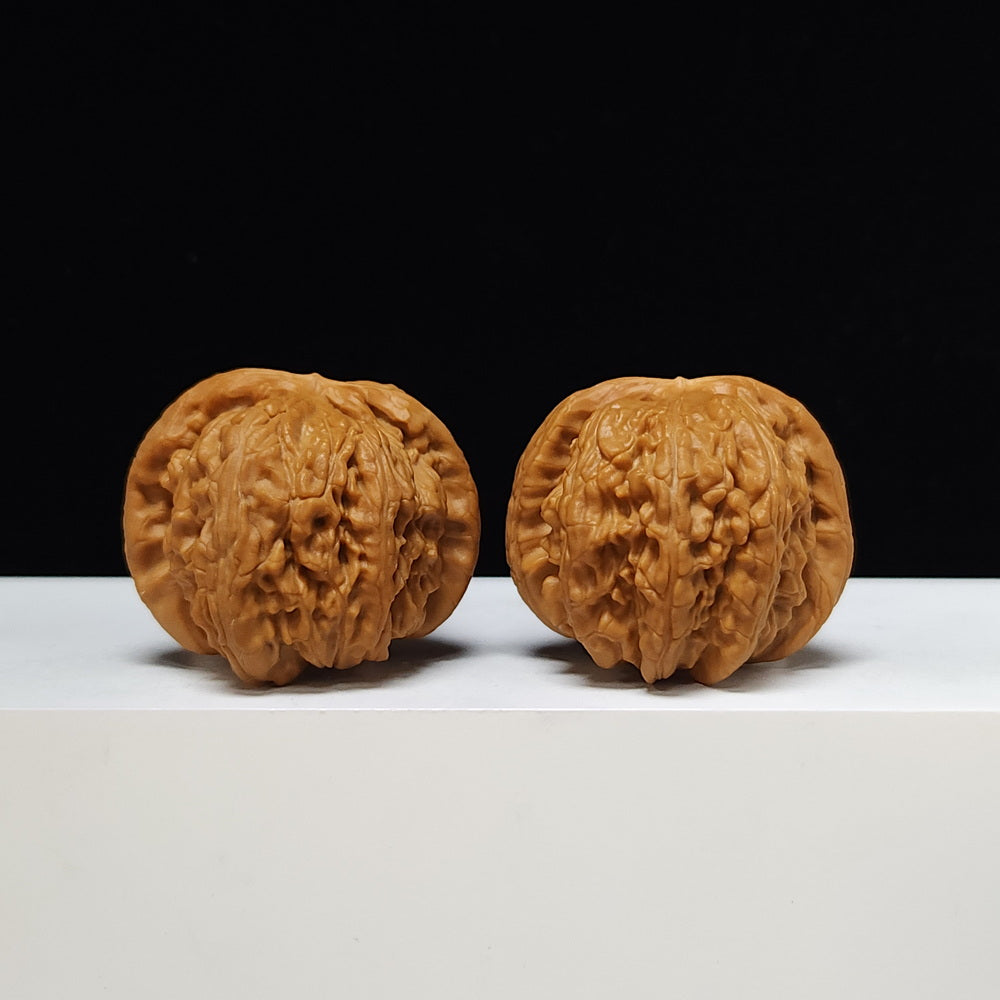 The "Butterfly Sunken-Crown White Lion" Hu Die Men Jian Bai Shi Zi Pair | SS-Grade Imperial Tier | 44.0mm x 49.0mm | BSZ-SS-007371