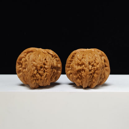 The "Butterfly Sunken-Crown White Lion" Hu Die Men Jian Bai Shi Zi Pair | SS-Grade Imperial Tier | 44.0mm x 49.0mm | BSZ-SS-007371