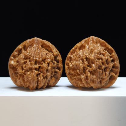 The "Kylin Texture" (Kylin Wen) Exhibition-Grade Symmetrical Masterpiece Pair | 47.0mm x 41.0mm | SZ-S-031462