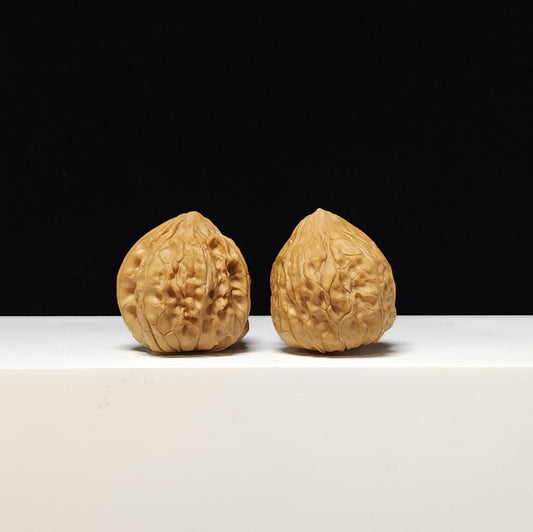 The "Tortoise Shell Texture" Gui Jia Wen Lion's Head Collector Pair | A-Grade Investment Tier | 33.0mm x 35.0mm | SZ-A-014146