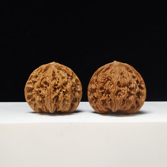 The "Dragon's Heart" (Coiled Dragon Peach-Heart) AA-Grade Wide Pair | 44.0mm (Length) x 36.0mm (Width) | SZ-AA-003135