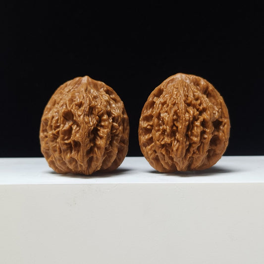 The "Golden Wheat" Mai Sui Tiger Head Symmetrical Pair | 42.0mm x 41.0mm | HT-AA-002178