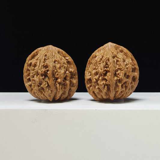 The "Wheat Ear Tiger Head" (Mai Sui Hu Tou) Grand Exhibition-Grade Symmetrical Pair | 42.0mm x 39.0mm | HT-AA-010664