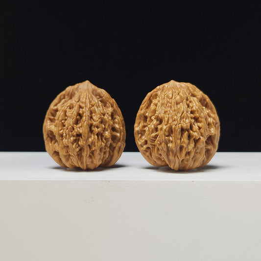 The "Wheat Ear Tiger Head" (Mai Sui Hu Tou) Premium Exhibition-Grade Symmetrical Pair | 38.0mm x 34.0mm | HT-AA-011665