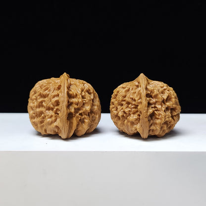 The "Triangle White Lion" (San Jiao Bai Shi Zi) Rare 3-Ridge Premium Symmetrical Pair | 41.0mm x 41.0mm | BSZ-S-010467