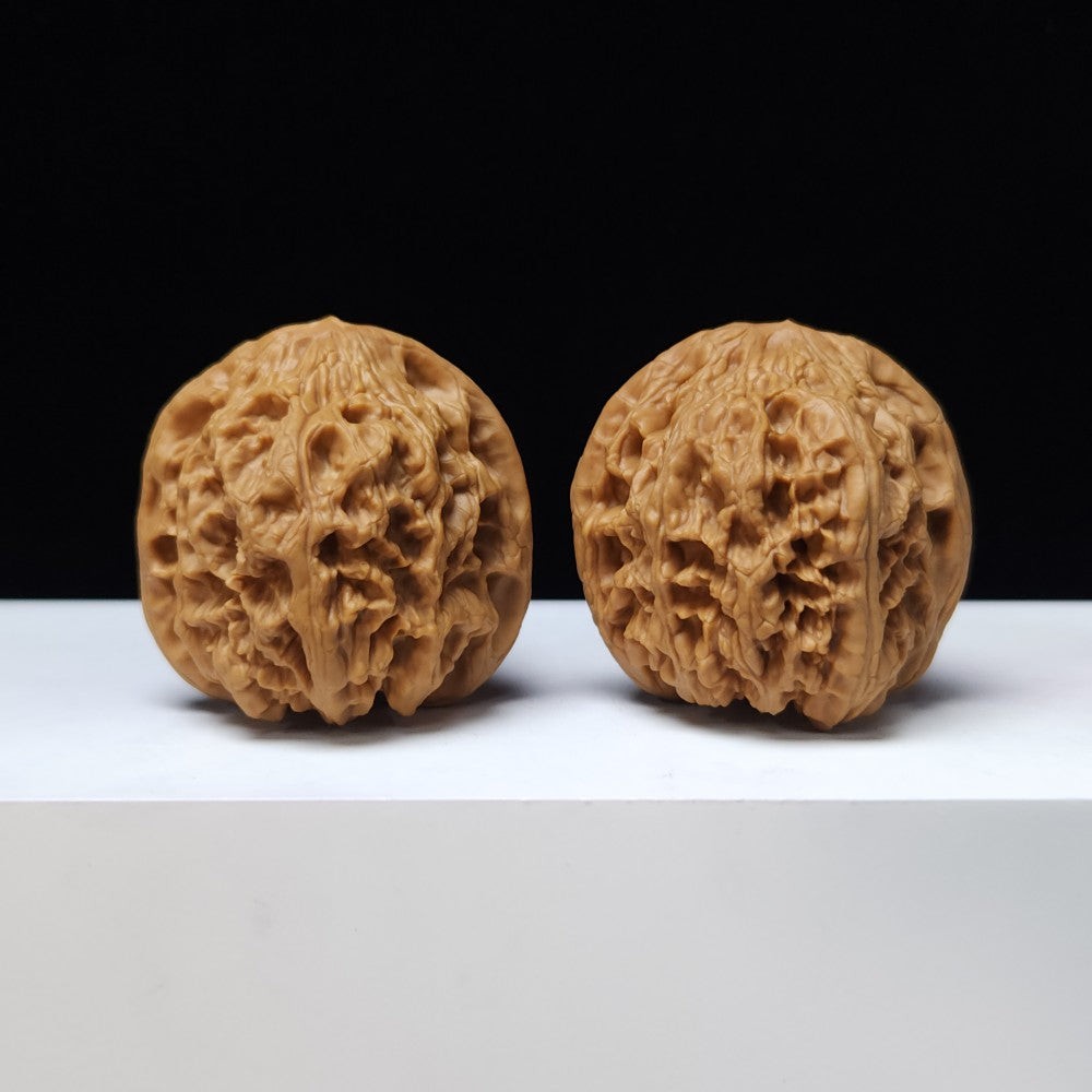 The "Bai Shou Concave Base" Bai Shou Ao Di Lion's Head Pair | S-Grade Collector Tier | 43.0mm x 43.0mm | SZ-S-021358