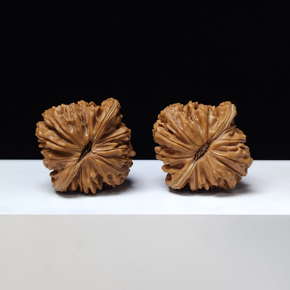 The "Four Towering Pagodas" (Si Zuo Lou) Gallery-Tier Symmetrical Masterpiece Pair | 43.0mm x 42.0mm | SZL-SS-001357