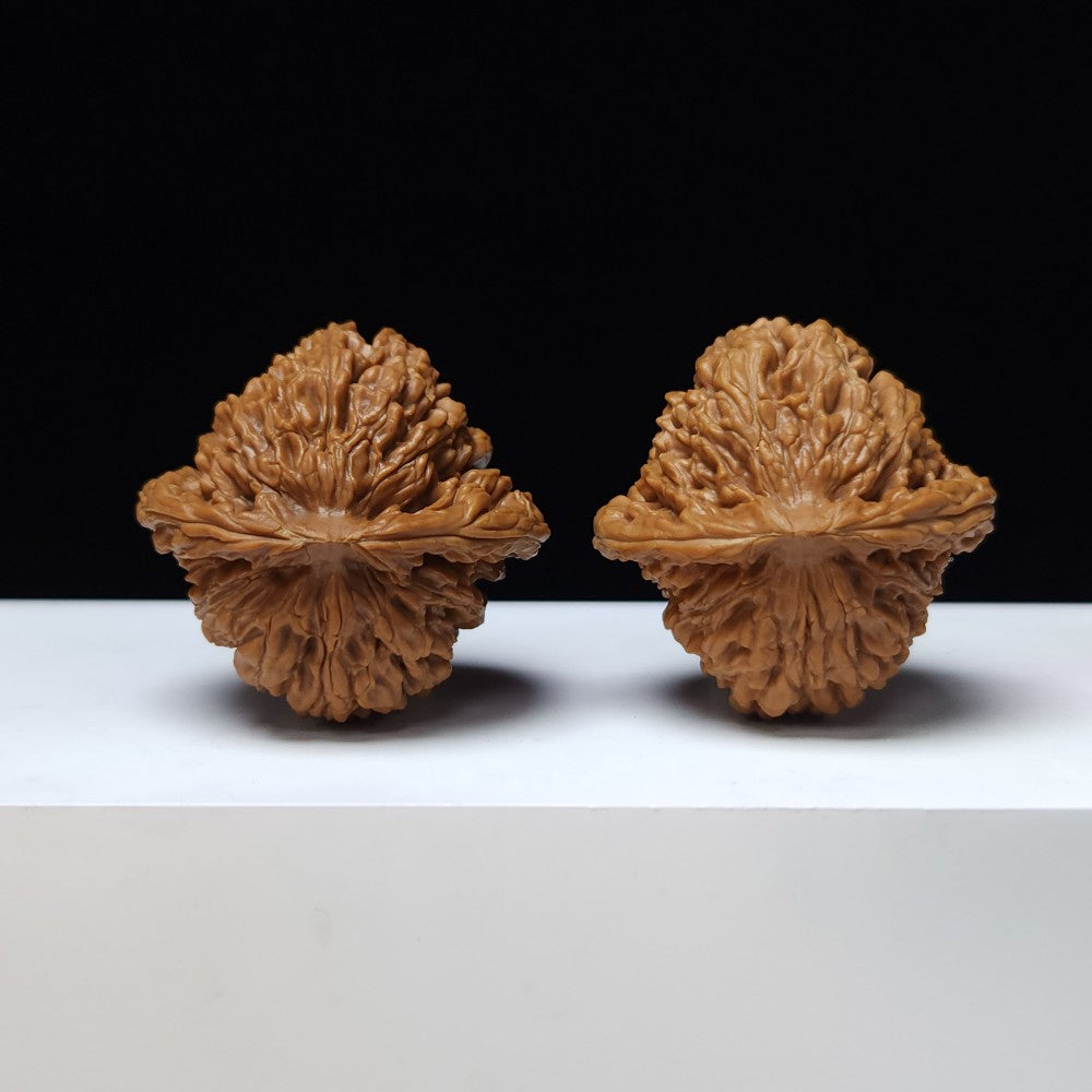 The "Four Towering Pagodas" (Si Zuo Lou) Gallery-Tier Symmetrical Masterpiece Pair | 43.0mm x 42.0mm | SZL-SS-001357