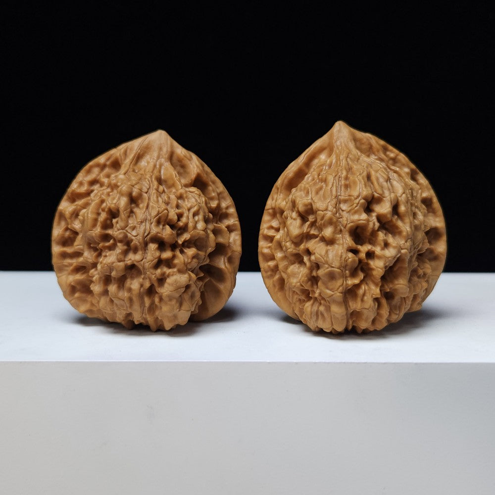 The "Kylin Texture Lion Head" (Qi Lin Wen) Premium Exhibition-Grade Symmetrical Pair | 45.0mm x 41.0mm | SZ-S-026442