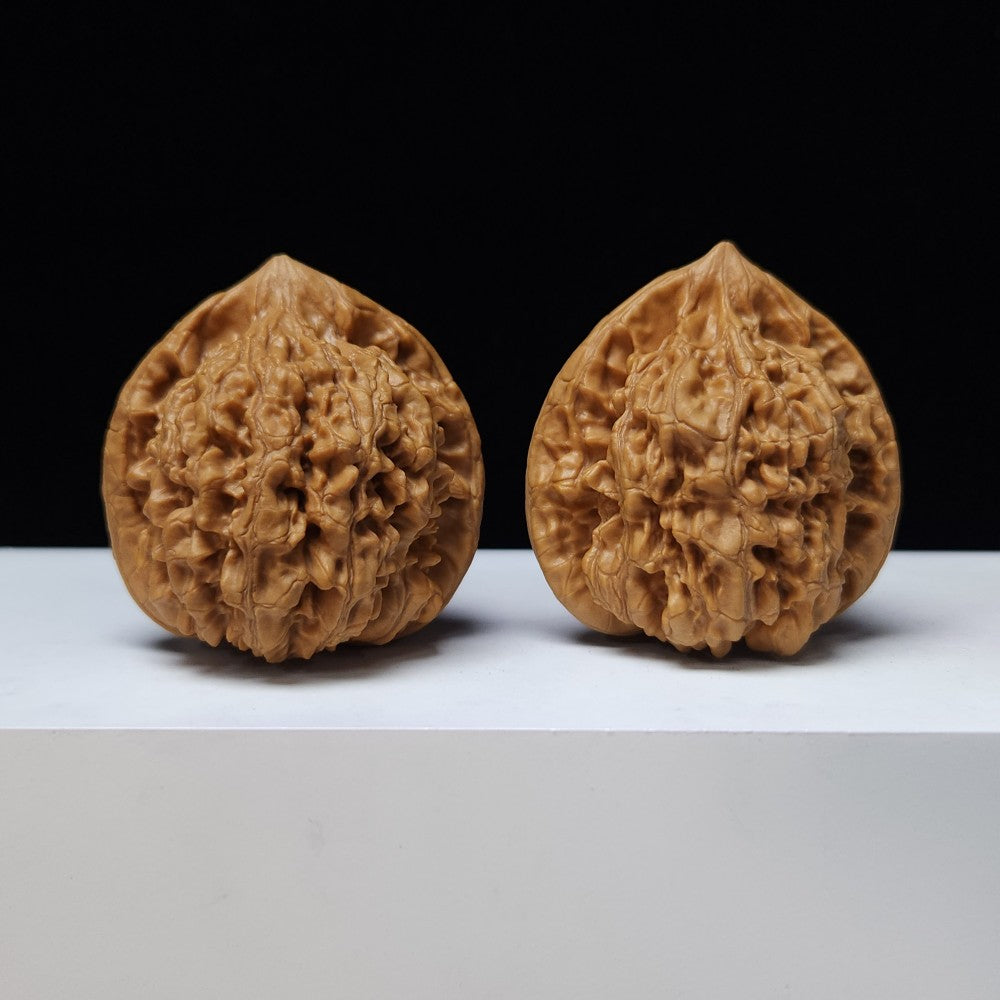 The "Kylin Texture Lion Head" (Qi Lin Wen) Premium Exhibition-Grade Symmetrical Pair | 45.0mm x 41.0mm | SZ-S-026442