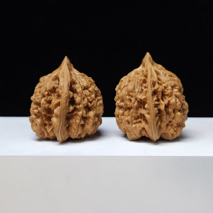 The "Kylin Texture Lion Head" (Qi Lin Wen) Premium Exhibition-Grade Symmetrical Pair | 45.0mm x 41.0mm | SZ-S-026442