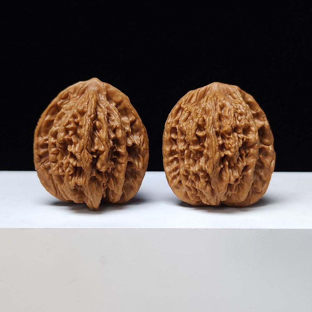 The "Wheat Grain Tiger's Head" Mai Sui Hu Tou Collector Pair | S-Grade Investment Tier | 42.0mm x 40.0mm | HT-S-001350
