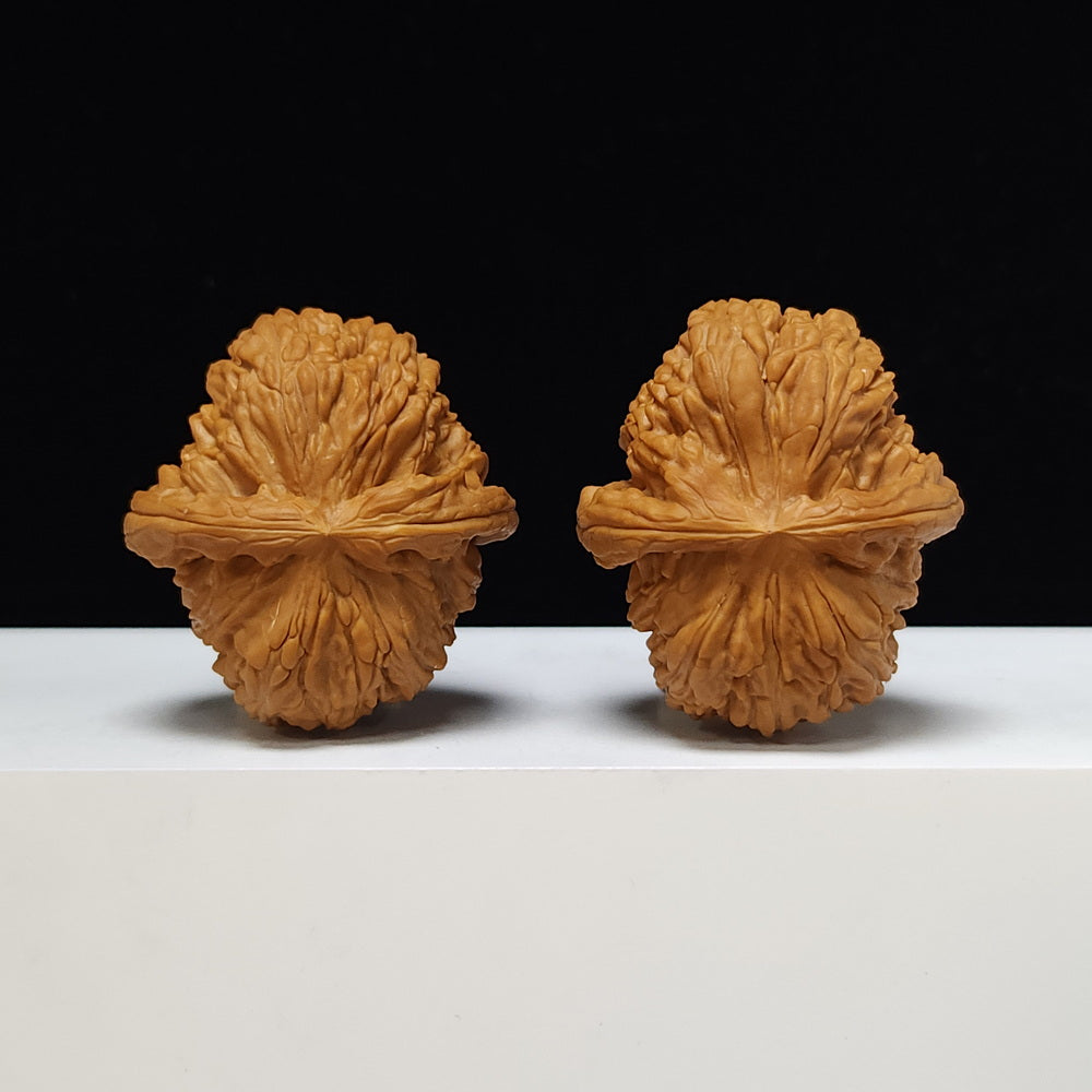 The "Butterfly Sunken-Crown White Lion" Hu Die Men Jian Bai Shi Zi Pair | SS-Grade Imperial Tier | 44.0mm x 49.0mm | BSZ-SS-007371
