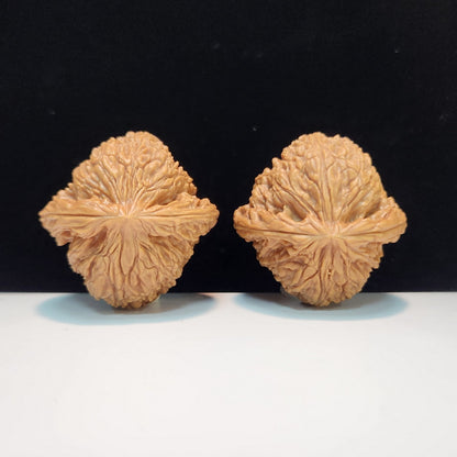 The "Peach Heart Nanjiang Stone" (Nanjiang Shi Tao Xin) Premium Exhibition-Grade Symmetrical Pair | 40.0mm x 40.0mm | NJS-AA-016678