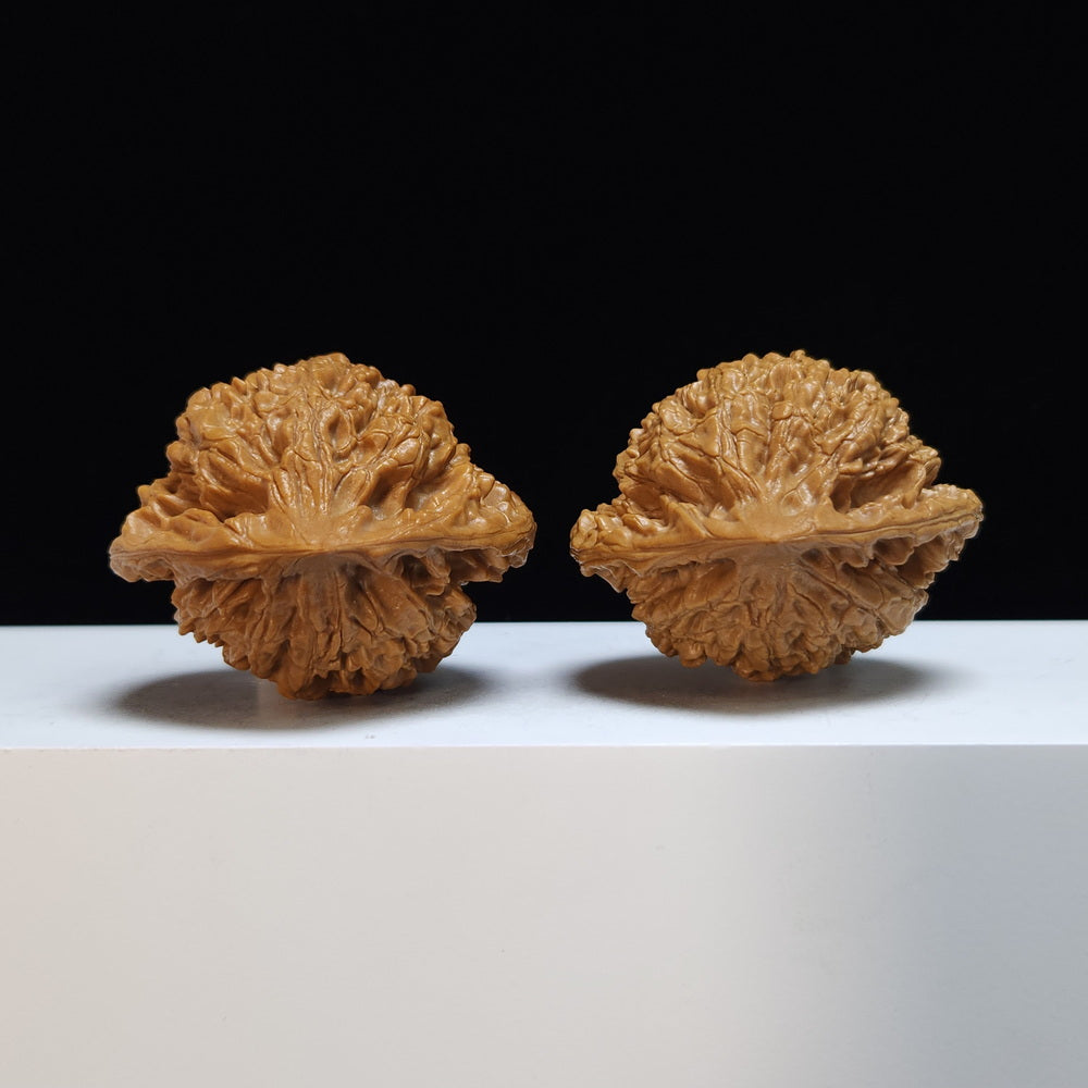The "Kylin Texture Concave-Base Peach Heart" (Qi Lin Wen Tao Xin Ao Di) Exhibition-Grade Masterpiece Pair | 50.0mm x 42.0mm | SZ-S-028445