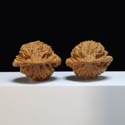 The "Kylin Texture Concave-Base Peach Heart" (Qi Lin Wen Tao Xin Ao Di) Exhibition-Grade Masterpiece Pair | 50.0mm x 42.0mm | SZ-S-028445