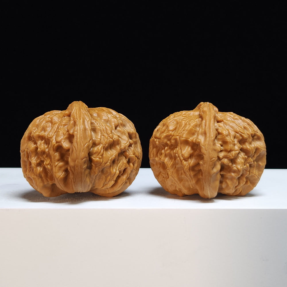 The "Low-Apex Spherical White Lion" (Men Jian Qiu Xing Bai Shi Zi) Exhibition-Grade Symmetrical Pair | 41.0mm x 44.0mm | BSZ-SS-008446