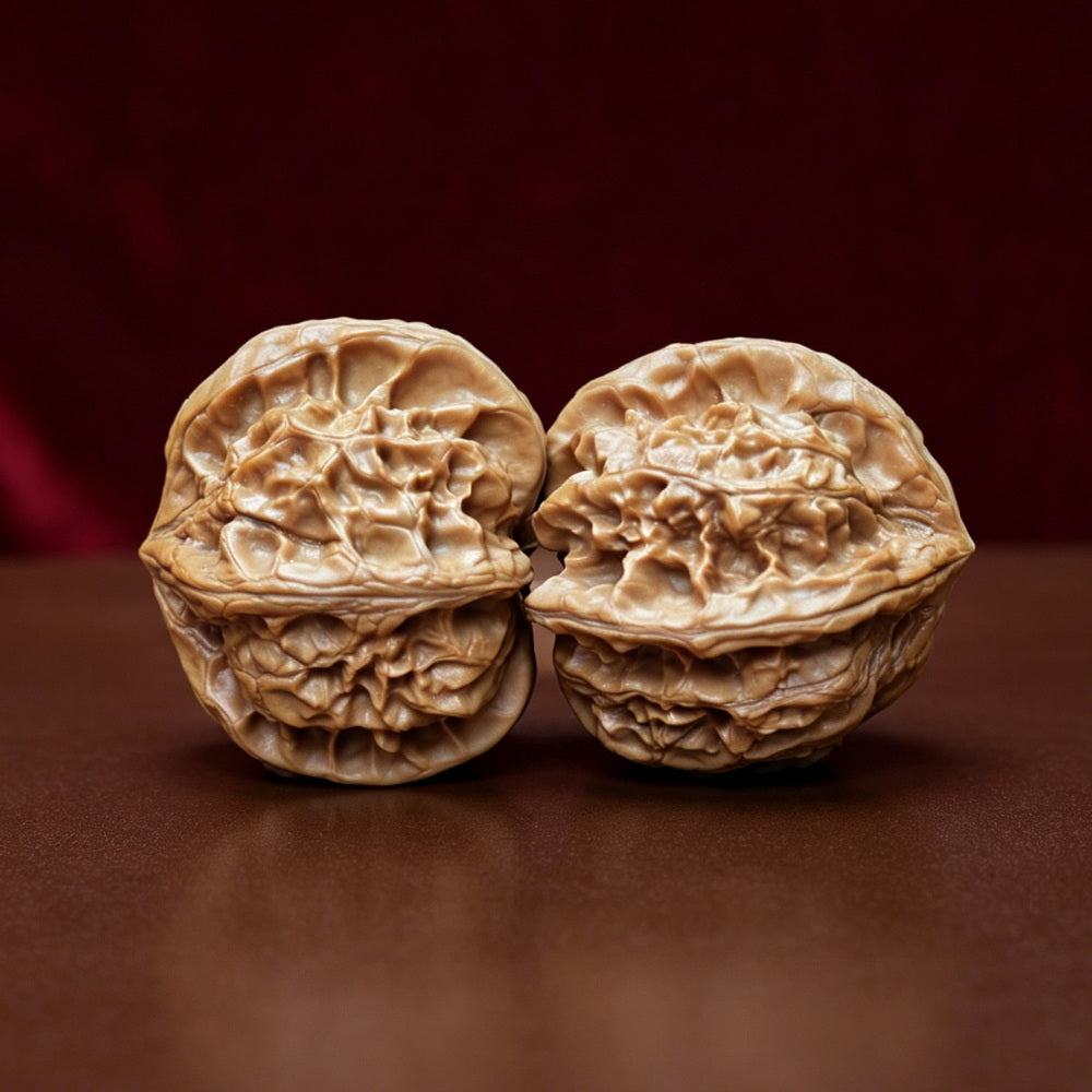The "Imperial Jade Seal 4-Ridge X-Men" (Yu Xi Si Leng X Zhan Jing) Rare Genetic Mutation Symmetrical Pair | 41.0mm x 43.0mm | YX-E-049528