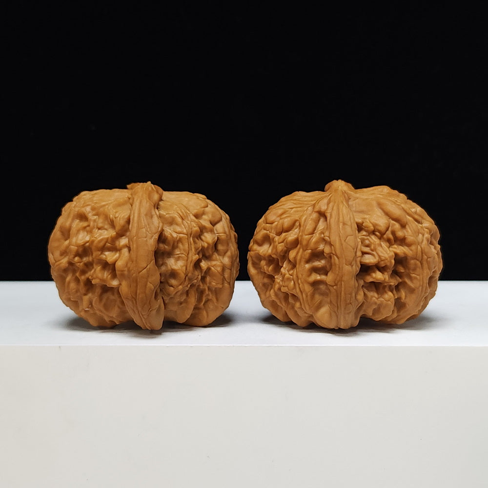 The "Butterfly Sunken-Crown White Lion" Hu Die Men Jian Bai Shi Zi Pair | SS-Grade Imperial Tier | 44.0mm x 49.0mm | BSZ-SS-007371