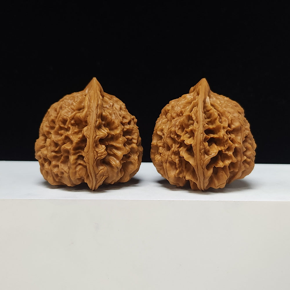 The "Kylin Pattern Concave Base Peach Heart" Gallery-Tier Symmetrical Masterpiece Pair | 52.0mm x 48.0mm | SZ-SSS-008814