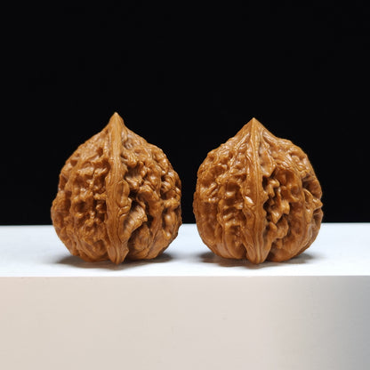 The "Concave-Base Peach Heart Xiayunling" (Tao Xin Ao Di Xia Yun Ling) Premium Symmetrical Pair | 38.0mm x 36.0mm | SZ-S-030460