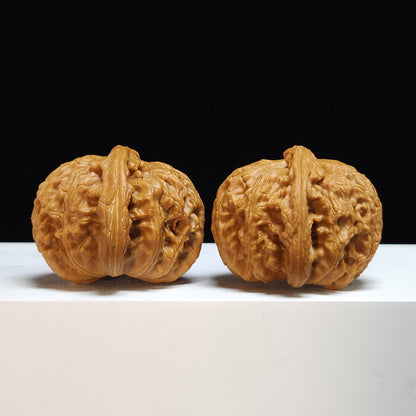 The "Low-Apex Spherical White Lion" (Men Jian Qiu Xing Bai Shi Zi) Exhibition-Grade Symmetrical Pair | 41.0mm x 44.0mm | BSZ-SS-008446