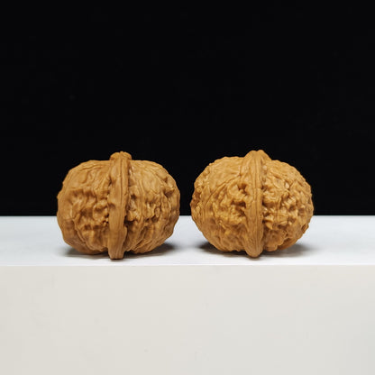 The "Spherical Sunken-Crown White Lion" Qiu Xing Men Jian Bai Shi Zi Pair | S-Grade Investment Tier | 37.0mm x 40.0mm | BSZ-S-004373