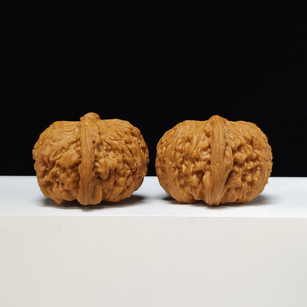 The "Butterfly Sunken-Crown White Lion" Hu Die Men Jian Bai Shi Zi Pair | SS-Grade Imperial Tier | 44.0mm x 49.0mm | BSZ-SS-007371