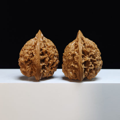 The "Kylin Texture Concave-Base Peach Heart" (Qi Lin Wen Tao Xin Ao Di) Exhibition-Grade Masterpiece Pair | 50.0mm x 42.0mm | SZ-S-028445