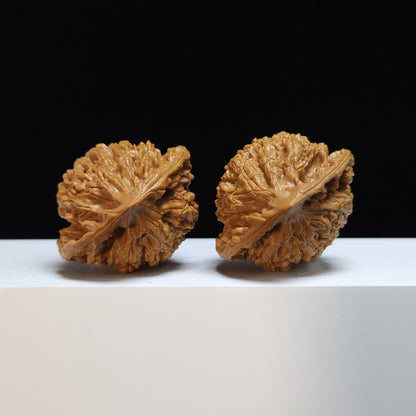 The "Kylin Texture Concave-Base Peach Heart" (Qi Lin Wen Tao Xin Ao Di) Exhibition-Grade Masterpiece Pair | 50.0mm x 42.0mm | SZ-S-028445