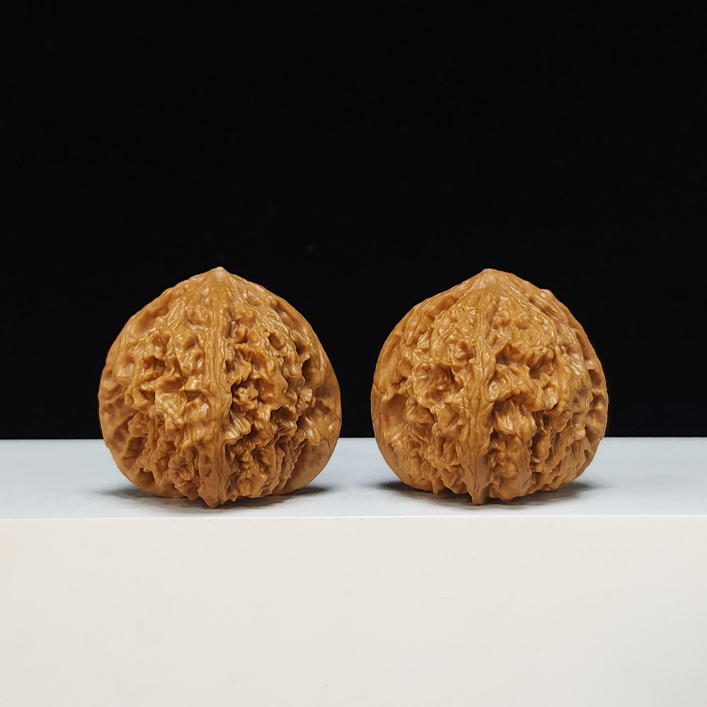 The "Concave-Base Peach Heart Tiger Head King" (Tao Xin Ao Di Hutou Wang) Investment-Grade Symmetrical Pair | 42.0mm x 40.0mm | HT-S-003478