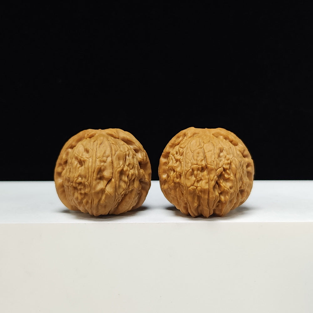 The "Spherical Sunken-Crown White Lion" Qiu Xing Men Jian Bai Shi Zi Pair | S-Grade Investment Tier | 37.0mm x 40.0mm | BSZ-S-004373