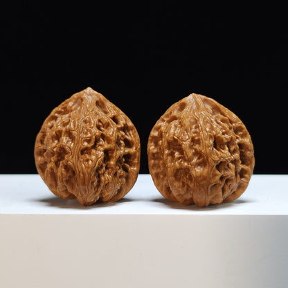 The "Concave-Base Peach Heart Xiayunling" (Tao Xin Ao Di Xia Yun Ling) Premium Symmetrical Pair | 38.0mm x 36.0mm | SZ-S-030460