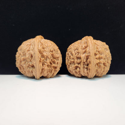 The "Peach Heart Nanjiang Stone" (Nanjiang Shi Tao Xin) Premium Exhibition-Grade Symmetrical Pair | 40.0mm x 40.0mm | NJS-AA-016678