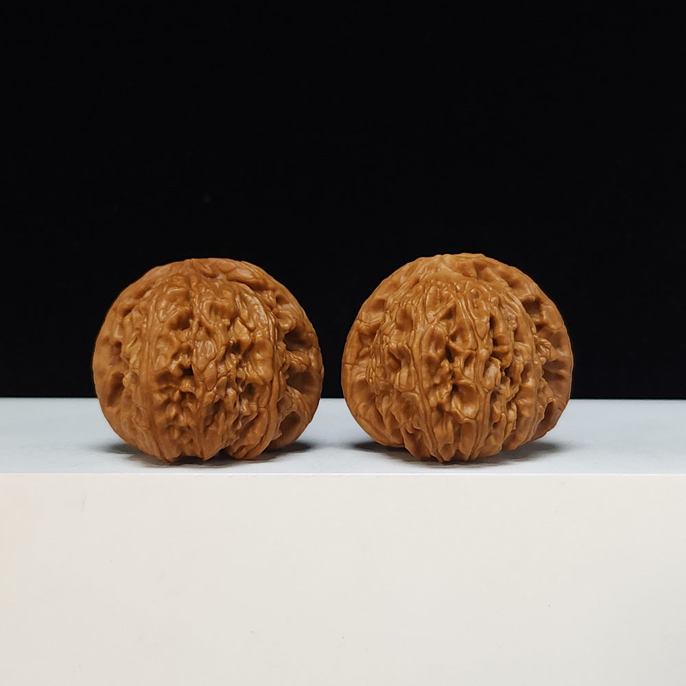 The "Spherical Round" Bai Shi Zi Lion's Head Pair | S-Grade Collector Tier | 41.0mm x 41.0mm | BSZ-S-011491