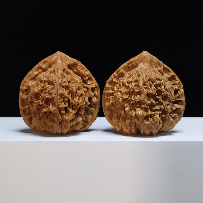 The "Kylin Texture Concave-Base Peach Heart" (Qi Lin Wen Tao Xin Ao Di) Exhibition-Grade Masterpiece Pair | 50.0mm x 42.0mm | SZ-S-028445