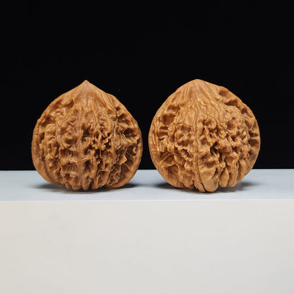 The "Qilin Texture Concave-Base Peach-Heart" Qi Lin Wen Tao Xin Ao Di Lion's Head Pair | SS-Grade Masterpiece Tier | 51.0mm x 44.0mm | SZ-SS-015488