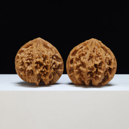 The "Peach Heart Lantern" Deng Long Lion's Head Pair | S-Grade Collector Tier | 44.0mm x 41.0mm | SZ-S-020353